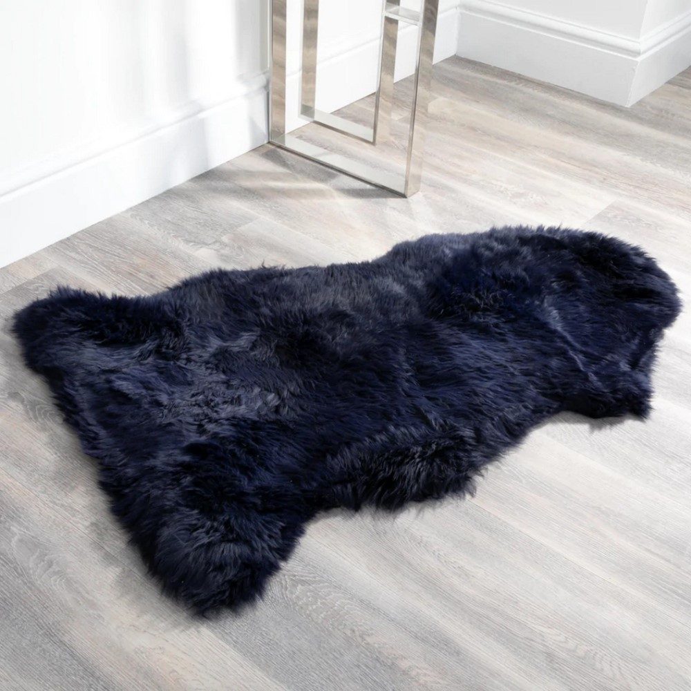 Sefton XXL New Zealand Sheepskin Rug in Blue